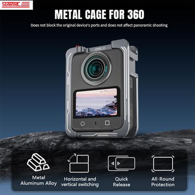 Aluminum Alloy Cage for DJI OSMO 360 Camera Full Protective Frame Quick Release Rabbit Cage Cold Shoe Mount Frame Accessories