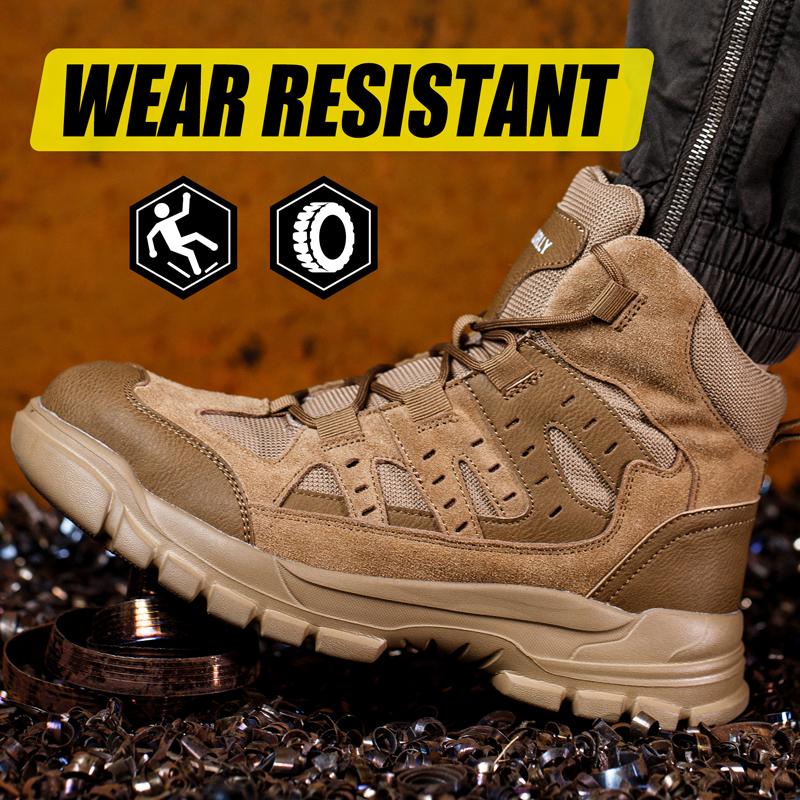 High Top Men Boots Work Safety Shoes Steel Toe Shoes Work Sneakers Protection Shoes Puncture-Proof  Indestructible Shoes