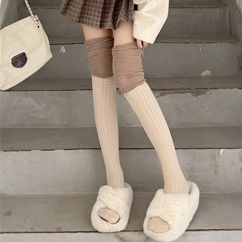 1 Pair Ruffle Thigh High Socks Tube Frilly Socks Long Tube Socks for Girl Over Knee Stockings Princess Style Dress Socks