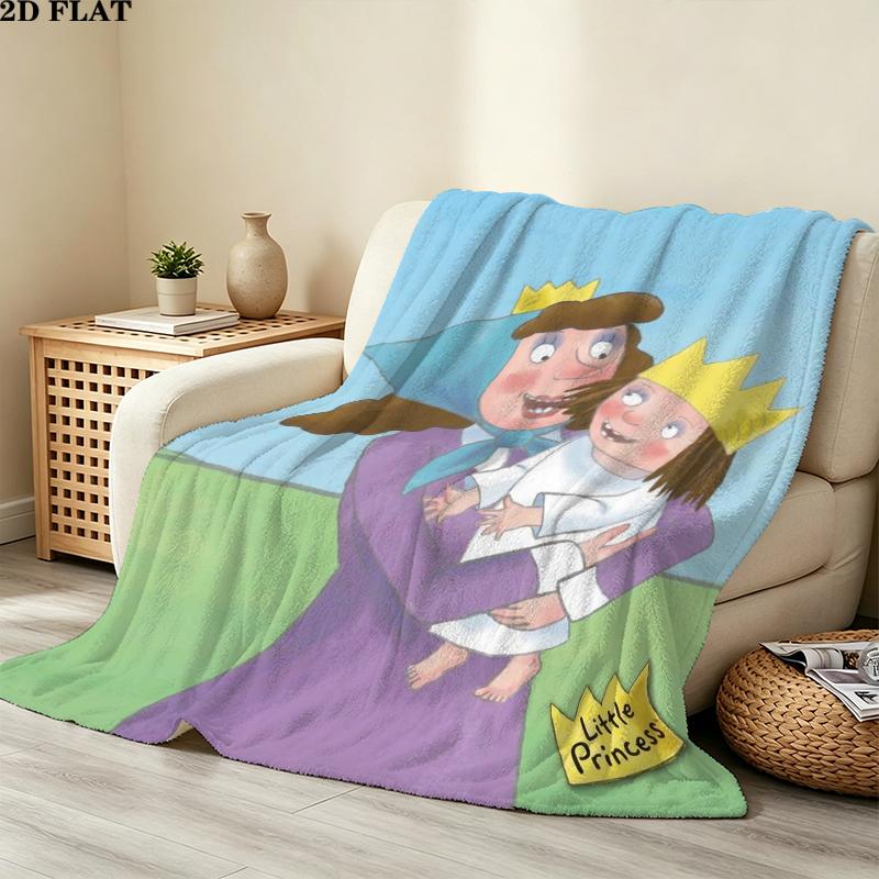 Kleine Prinzessin Print Flannel Blanket, High quality Comfortable for All Seasons, Home Decor, Warmth and Comfort, Perfect for Christmas Gifts