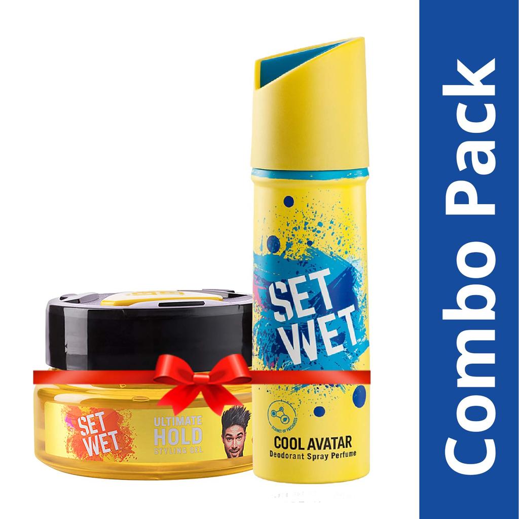 Set Wet Ultimate Hold Hair Gel, 250 Ml With Cool Avatar Deodorant Spray Perfume, 150 Ml