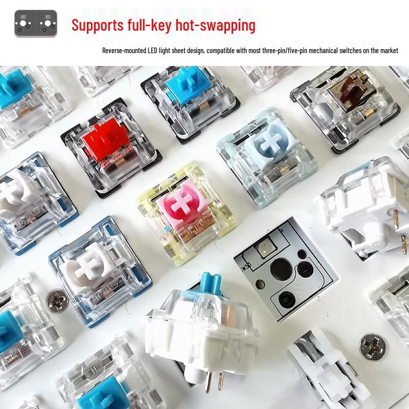 Cracked 68-Key DIY Tri-Mode Mechanical Keyboard Kit