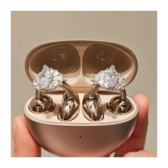 Rhinestone for Clip on Earbuds Open Ear Decorative Zirconia Earphone Accessories Removeable DIY Decoration