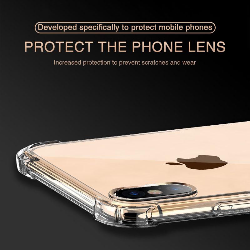 Transparent Shockproof Case For iPhone X Xr Xs Max Case 11 12 13 14 Pro Max 8 7 6s Plus SE  Silicone Case