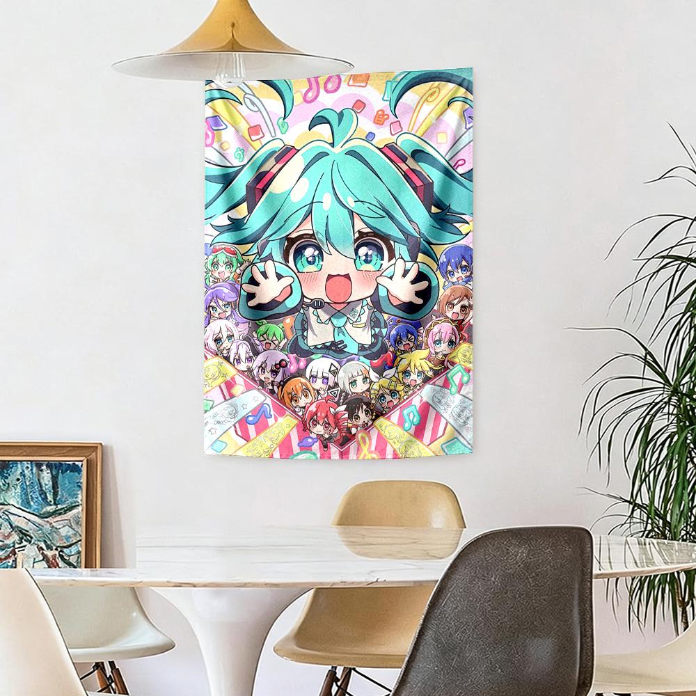 Hatsune Miku Wall Decor Tapestry Art For Pet Memorial Birthdaywedding Party Backdrop Family Gift