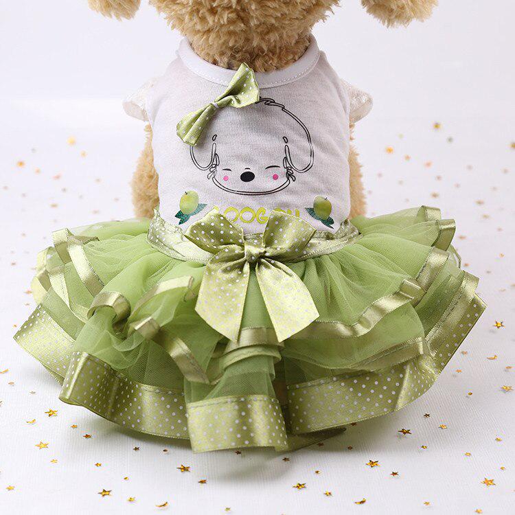 Spring And Summer Dog Dress Pet Fluffy Fruit Skirt Size Dog Dress Supplies Pet Clothing