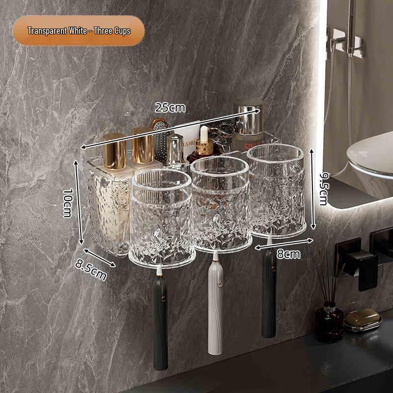 Aige 3-Cup Wall-Mounted Toothbrush Holder
