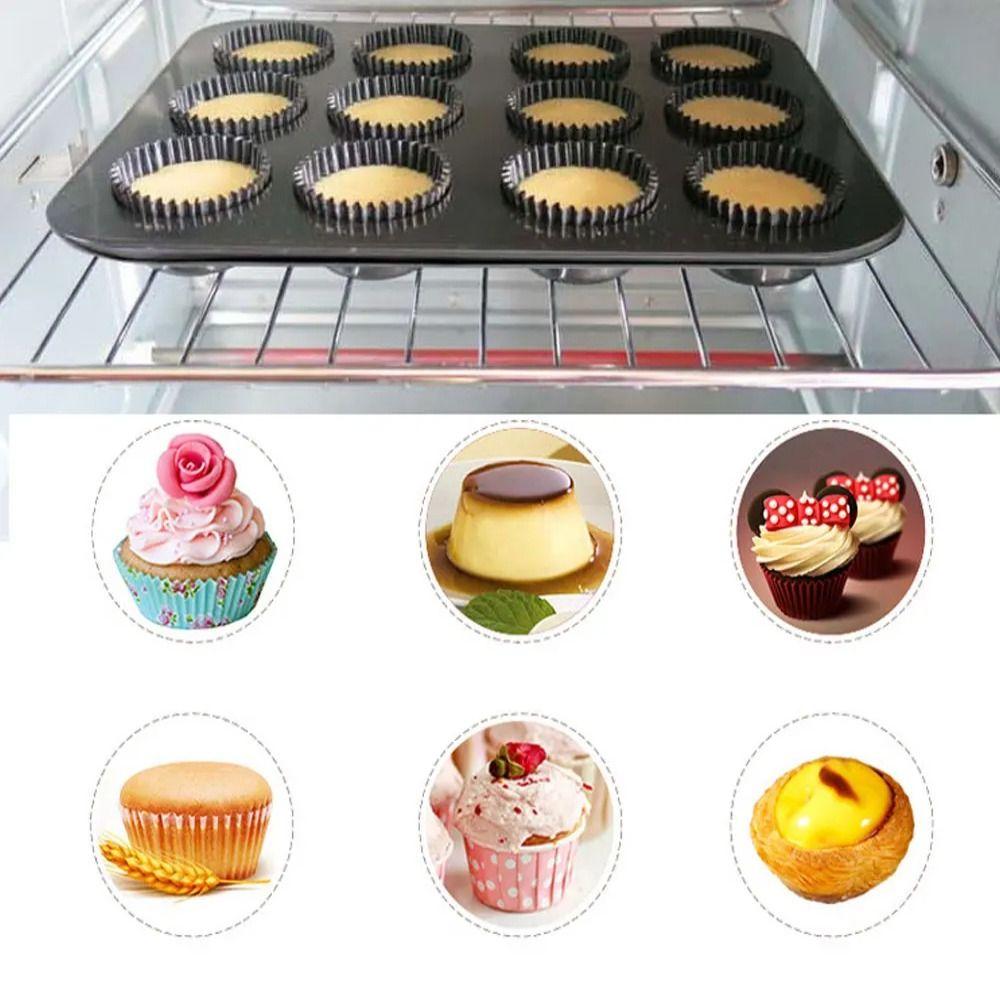 Non-Stick Muffin Pan Carbon Steel Cupcake Mold Kitchen Baking Tool Cheesecake Pan  Bakery