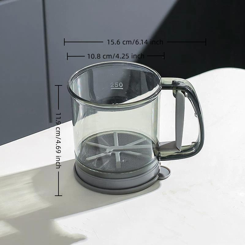 Semi-Automatic Flour Sifter With Hand Press Design Transparent Flour Sieve Non-Stick Baking Tools Kitchen Gadgets Accessories