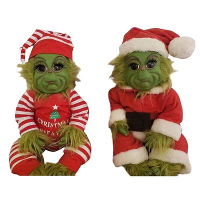 20cm Christmas Monster Plush Toy Green Furry Ghost Doll Cartoon Silicone Ugly Doll Decorative Toys for Girls Boys