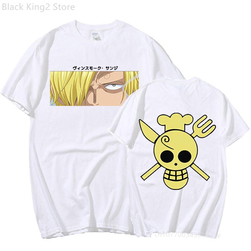 Sanji Anime T Shirt Men's Harajuku Fashion T-Shirt Short Sleeve Cotton Loose Unisex Top Men Clothing Manga Streetwear