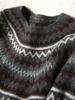 2025 Autumn/Winter Retro Fair Isle Jacquard Round Neck Long Sleeve Sweater