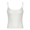 Street style solid color, basic one-word shoulder square collar, small vest inside, summer integrated outer wear, slim sling