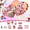 Set de Decoración de Bandeja Escalera para el Día de San Valentín Decoración de Mesa de Madera para el Día de San Valentín Madera Rojo Corazón XXOO Abrazo Regalo para Fiesta de Boda (Enano)