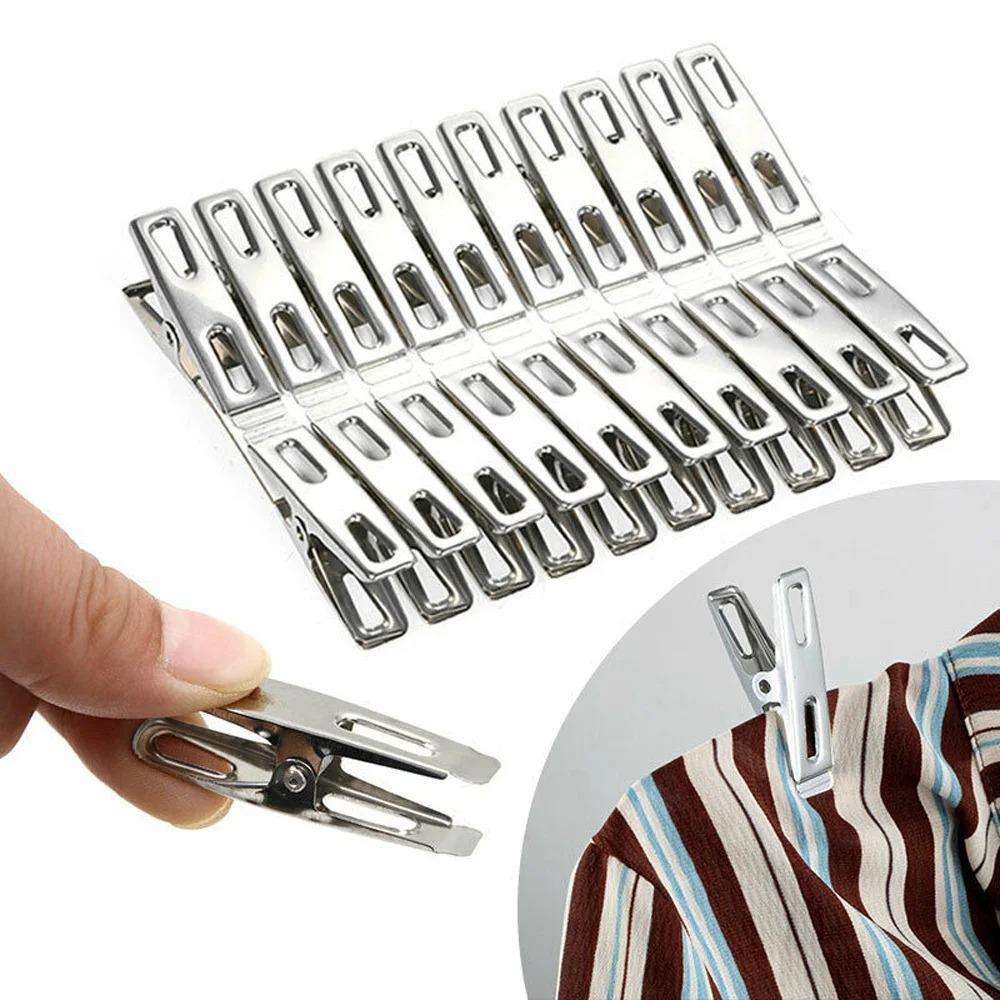 

20 Pcs Stainless Steel Clothes Pegs Multipurpose Hangers Clip Clothes Drying Hanger Clothes