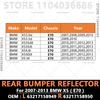 För 2007-2013 E70 BMW X5 3.0si 3.5d 35dX 35iX 4.8i 50iX M Bakre Bumper Reflektor Varningsreflexremsa 63217158949 63217158950