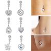 Women Clear Zircon Surgical Steel Belly Bars Body Piercing Jewelry Navel Rings Belly Button Rings