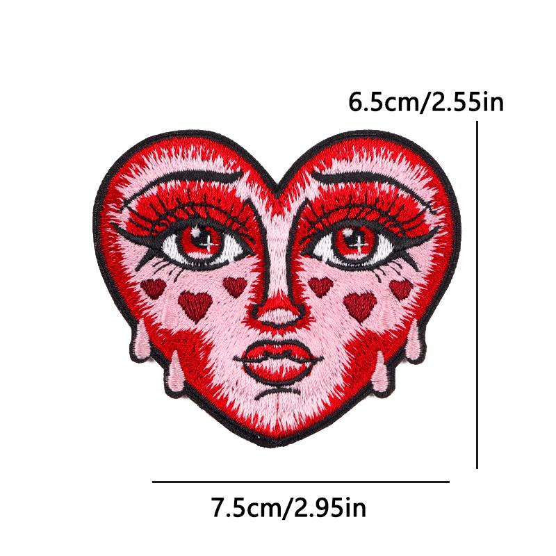 Punk Flame Letter Embroidered Patches For Clothing Sticker Horror Biker Skull Applique Iron On Patches On Clothes Fusible Badges