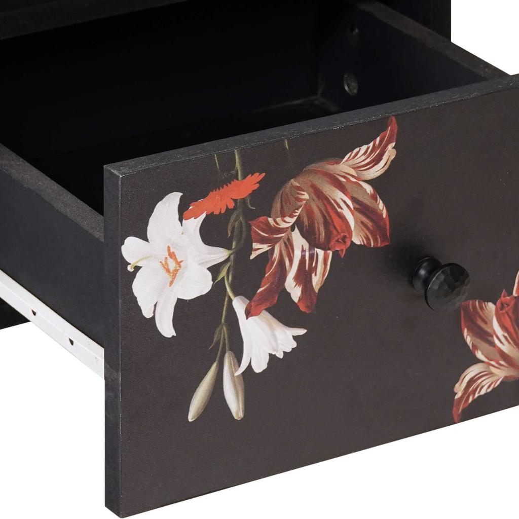 Media Storage Cabinet Multicolored 70 X 33.5 X 46 Cm Solid Mango Wood