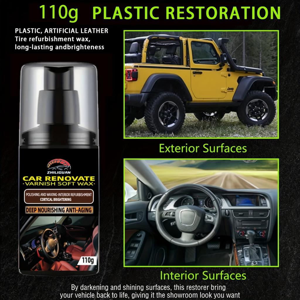 Allgemeines Kunststoffreparaturwachs für Autos - tief nährende Anti-Aging-Creme zur Aufbereitung von Autointerieur und -exterieur, UV-Schutz