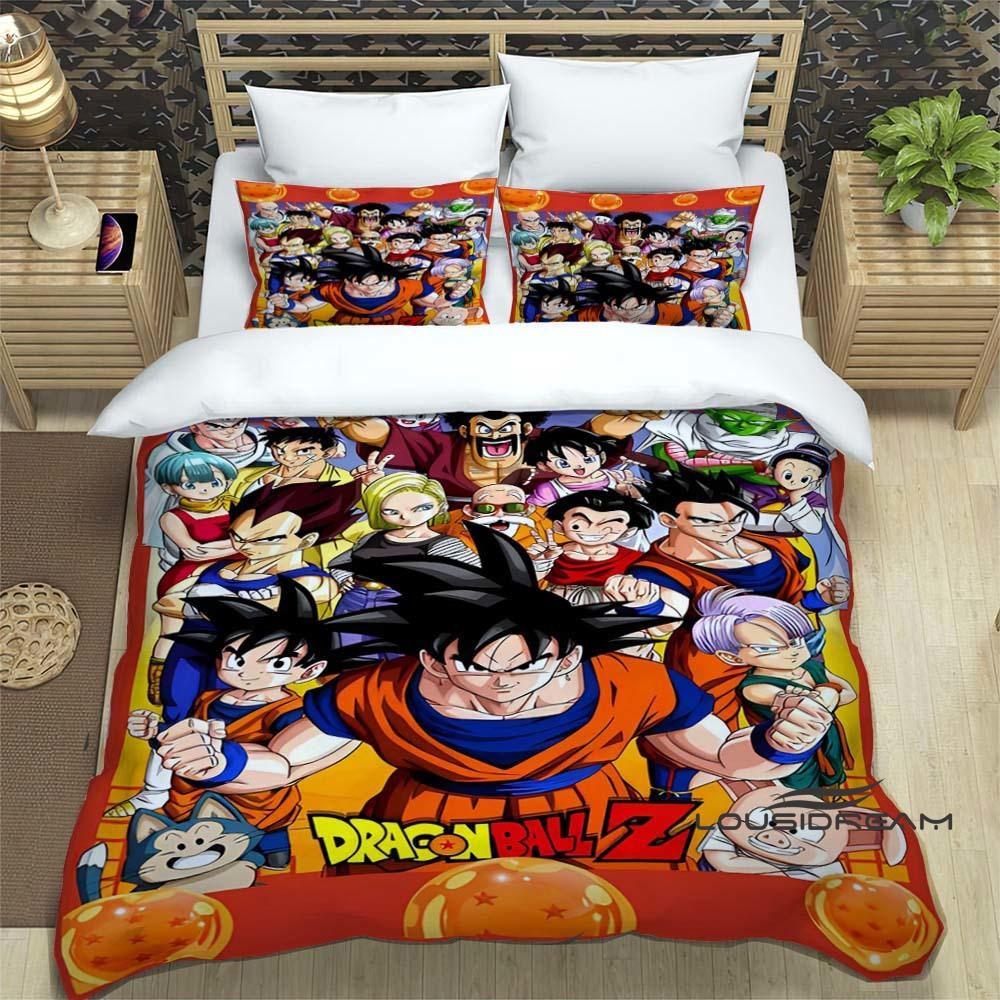 

3D Dragon Ball Cartoon Bedding Set (3 Pieces) – Includes Duvet Cover and Pillowcases. Soft and Comfortable. 135x200cm