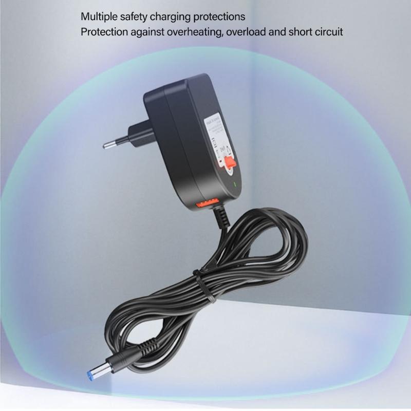 36W Charging Adapter 3-12Volt Adjustable AC100-240V to DC5521 Charger with Interchangeable Tip