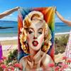 Marilyn Monroe Print Beach Towel, Versatile Lightweight Absorbent Beach Towel for Pool Surf Yoga Bathroom, Perfect Birthday Holiday Gift