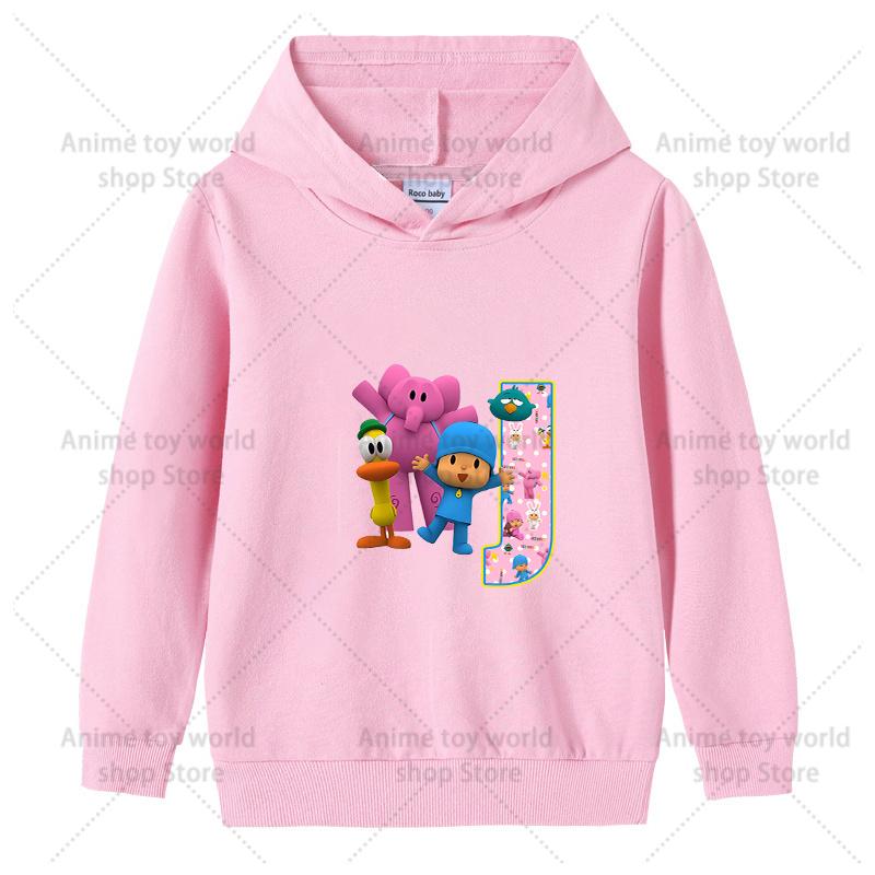 Sweat à capuche Pocoyo pour enfant tout-petit Kawaii Manches longues Filles garçon Hiver Fin Sweat-shirt Mode Imprimé Chaud Hauts pour enfants Cadeau