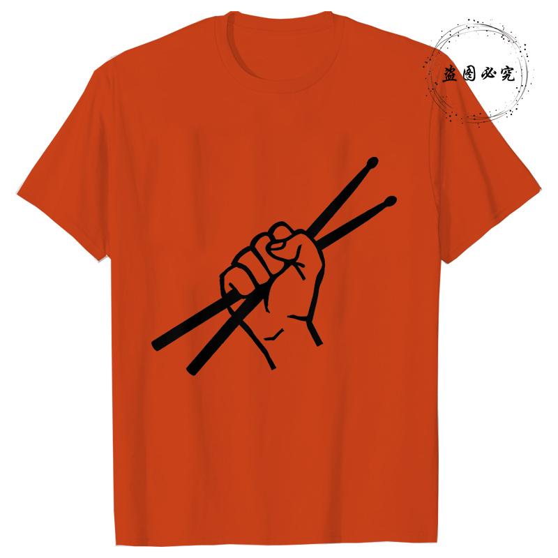 Mens T Shirt Drummer Drumsticks Graphic Y2k Tops Summer Short Sleeve Tees Harajuku Streetwear Unisex TShirt Women Clothing