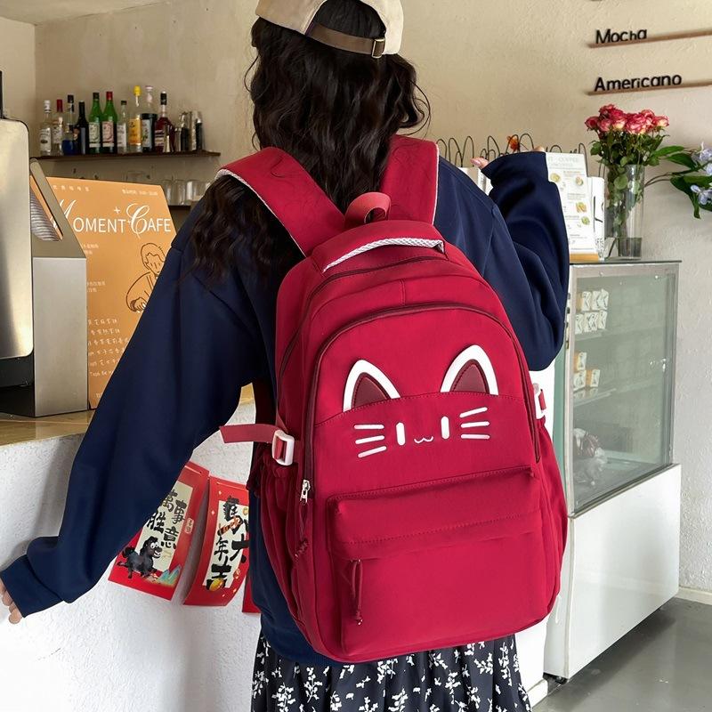 Schoolbag1011 New Trendy Backpack Trendy Fashion Backpack Women's Versatile Cute Cat Ear Backpack Large Capacity Student Backpack
