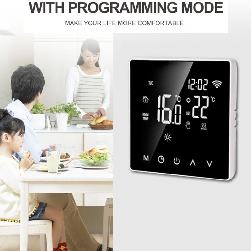 WiFi Thermostat Programmable Electric Underfloor Heating Radiator Thermostat Indoor Constant Temperature Controller LCD