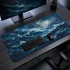 Mouse Pad Dark Blue Ocean Waves Gamer Printon Demand Computer Large Mousepad XXL MousePads Office Non-Slip Carpet Mice Pad