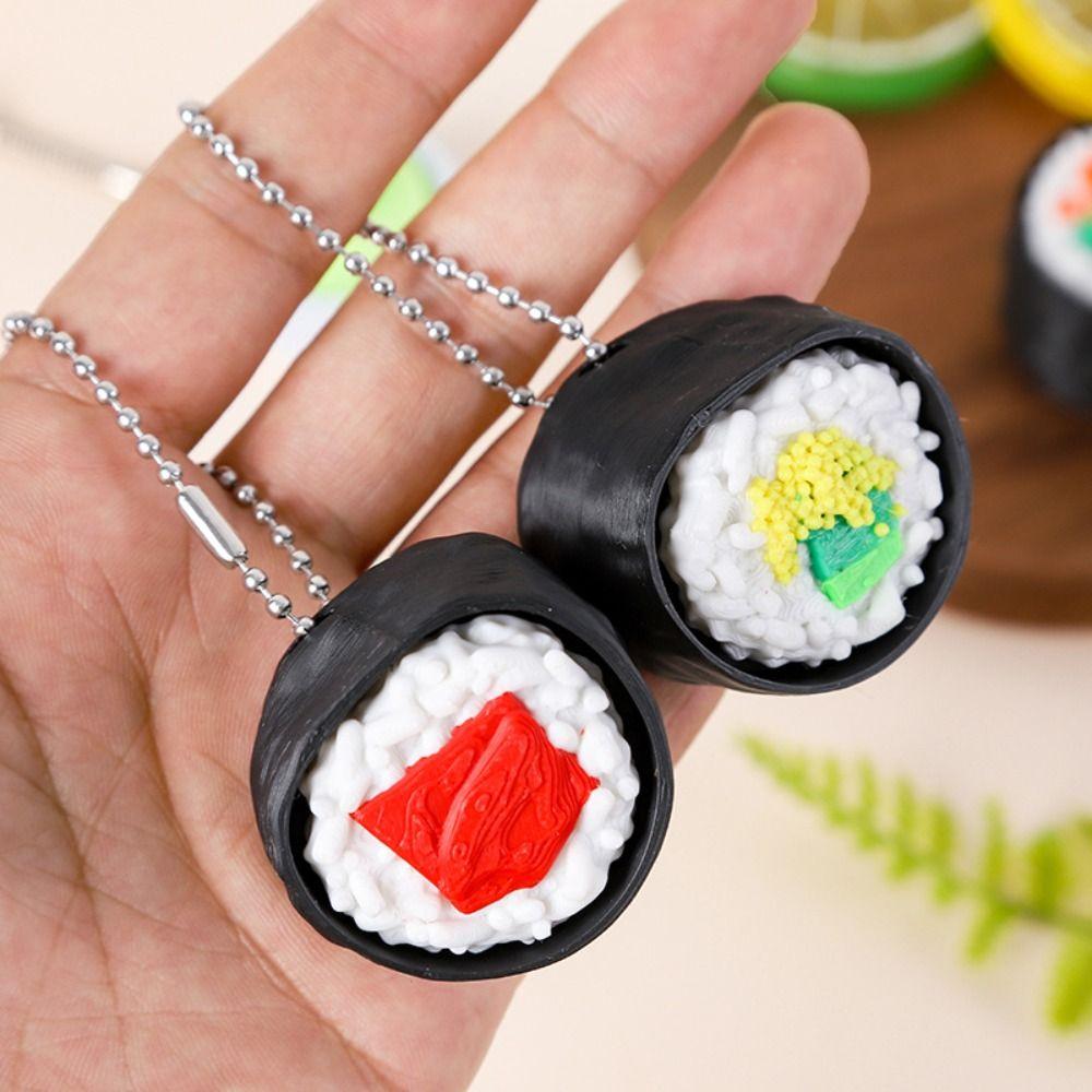 Finger Button Clicker Sushi Keychain Cartoon Sensory Clicker Backpack 3D Printed Pendant Kids Toy