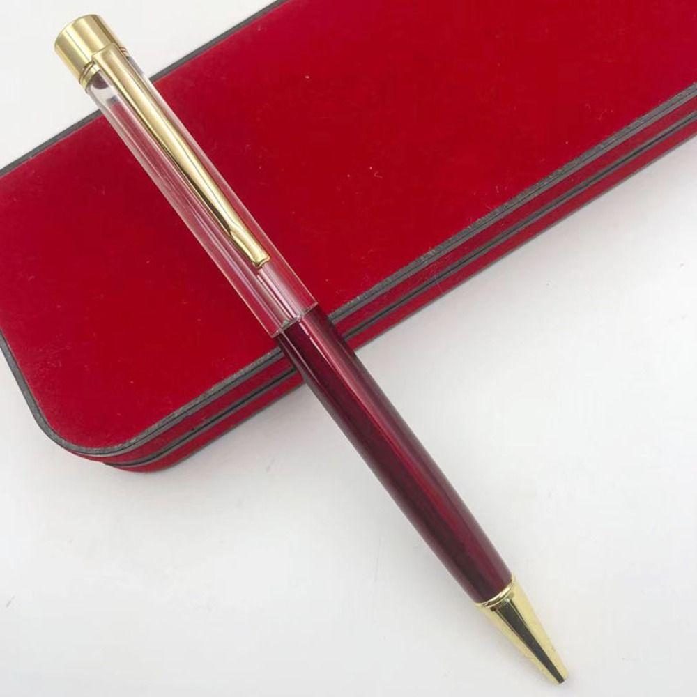 

Self-filling Empty Tube Ball Point Pen Metal Signature Pen Quicksand Neutral Gel Pens Office красный