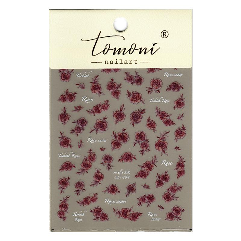 

Blood Rose Nail Stickers: Thin, Tough, Withered Blood Color Halo, Romantic Red Rose Flower Decals