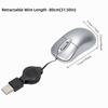 Tiny 1200 DPI Wired Mouse 3 Ways Wheel Retractable Cable USB Mouse Mini Size Compact Design Optical Mouse Computer Laptop