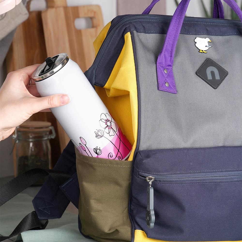 Thermosbecher Dosen Thermosflasche für Heiße Kalte Getränke Blumen 0,5L