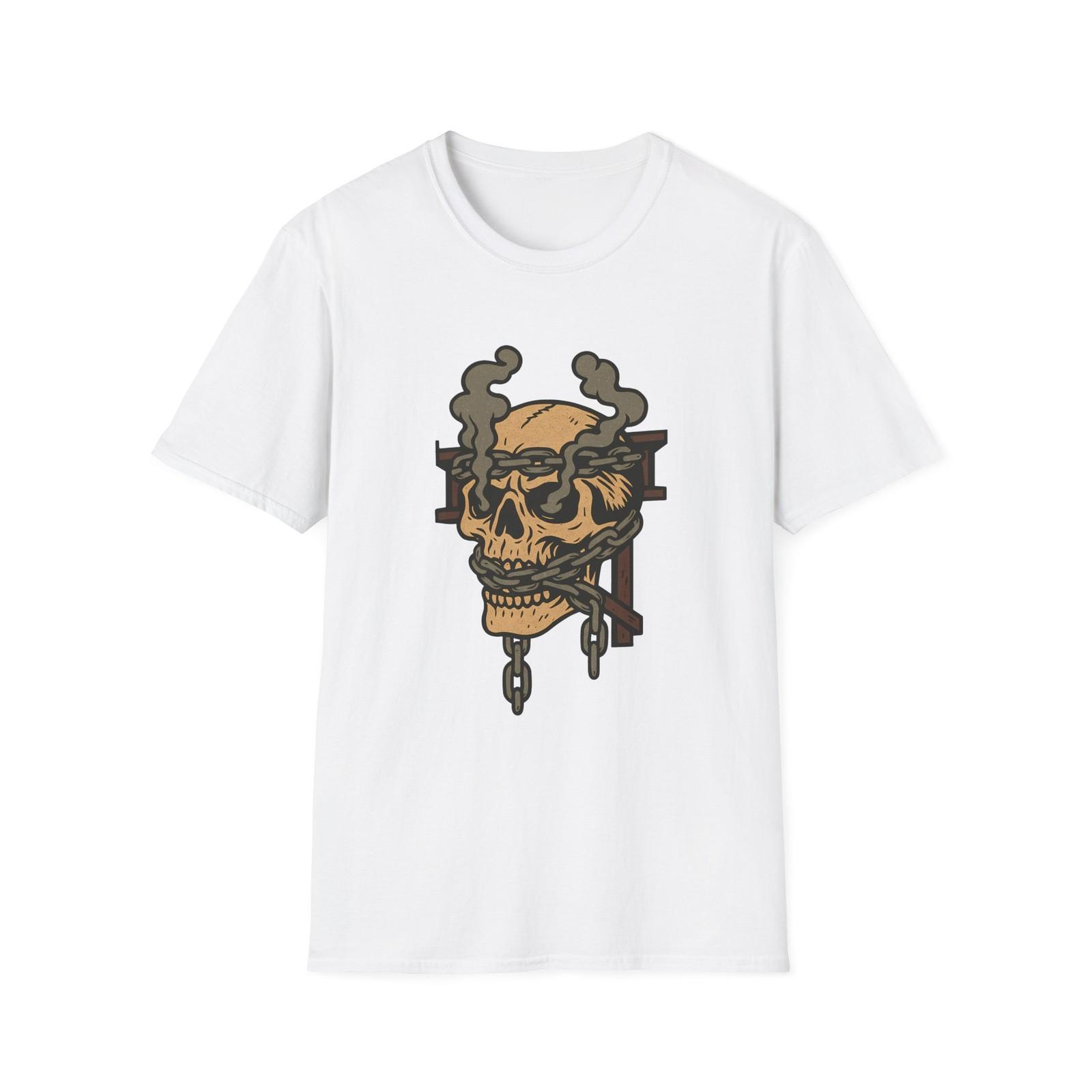 Unisex Softstyle T-Shirt Skull Chains Smoke Industrial Beam S разноцветный