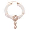 Multilayer Elegant Imitation Zircon Chain Necklace Bracelet for Women Creative Water Drop Rhinestone Zircon Set Wed Accessories