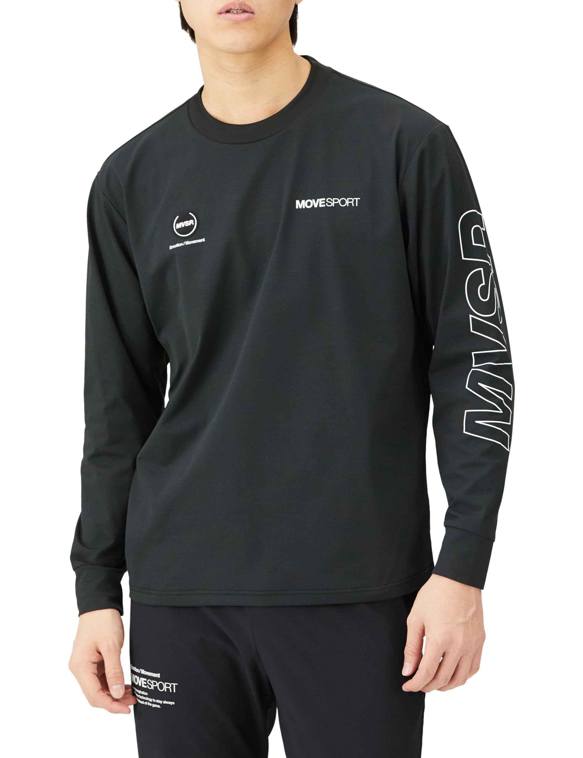 

DESCENTE SUNSCREEN TOUGH Sleeve Logo Long Sleeve Size O Shirt, Black, чёрный