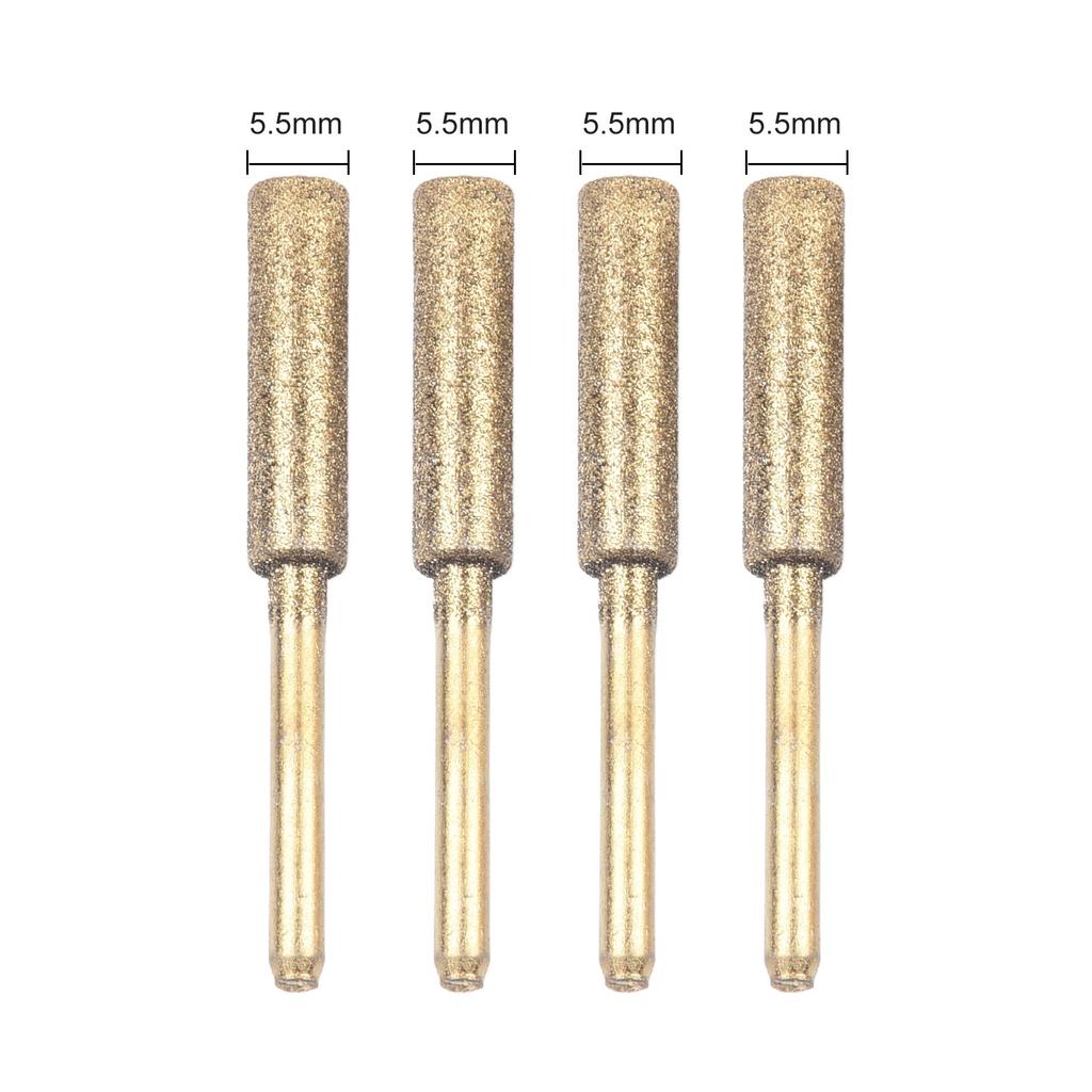 4pcs Diamond Coated Cylindrical Burr Chainsaw ener Grinder Chain Saw Grinding