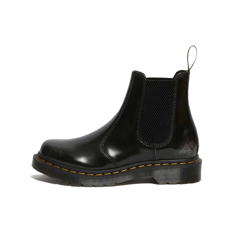 Dr. Martens 2976 Arcadia Leather Glossy Patchwork Short Chelsea Boots Women Boots Black 26056040