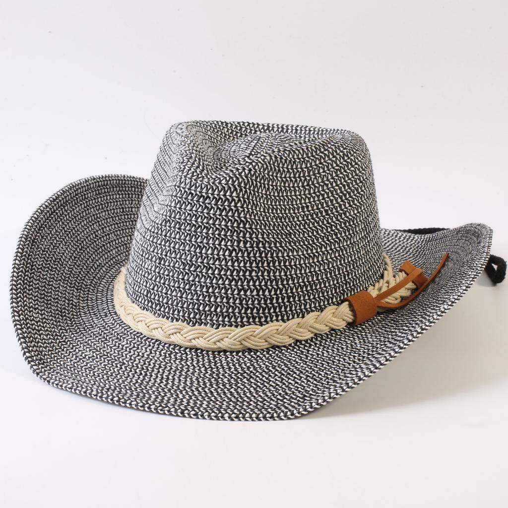 Popolare cappello da cowboy western classico europeo e americano intrecciato in paglia per uomo e donna moda outdoor stile OL cappello a cilindro intrecciato