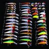 56-Piece Artificial Fishing Lure Set Bass Pike Trout Spinning Casting Tackle Kit Plastic Soft Bait Assorted Sizes