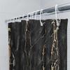 Black Marble Shower Curtain with Golden Veins Decorative Waterproof Bath Mat for Home Bathroom Size Customizable