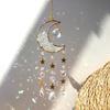 Crystal Moon Amethyst Rainbow Suncatcher Hanging Stone Sun Light Catcher Xmas Window Garden Ornaments Outdoor Decorations
