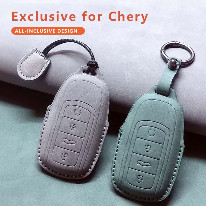 Inteligentne Etui na Kluczyk Samochodowy Pokrowiec Do Chery Jaecco 7 Omoda 5 C5 E5 Arrizo 5 Plus Skórzana Muszla Brelok Anti-fall Trwałe Akcesoria