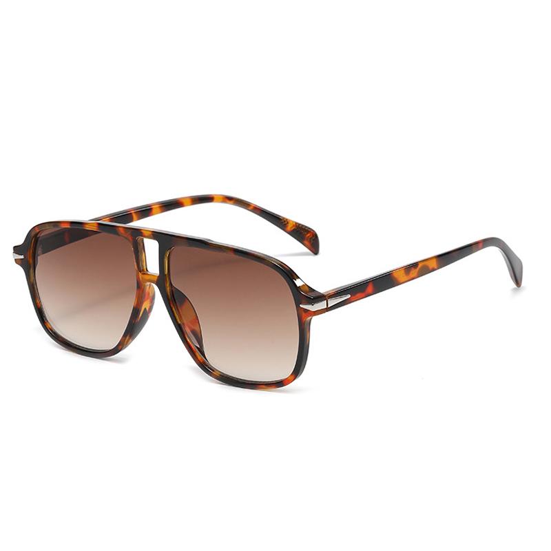 SHAUNA Retro Double Bridges Pilot Sunglasses Women Fashion Clear Ocean Gradient Lens Shades UV400 Men Square Rivets Sun Glasses