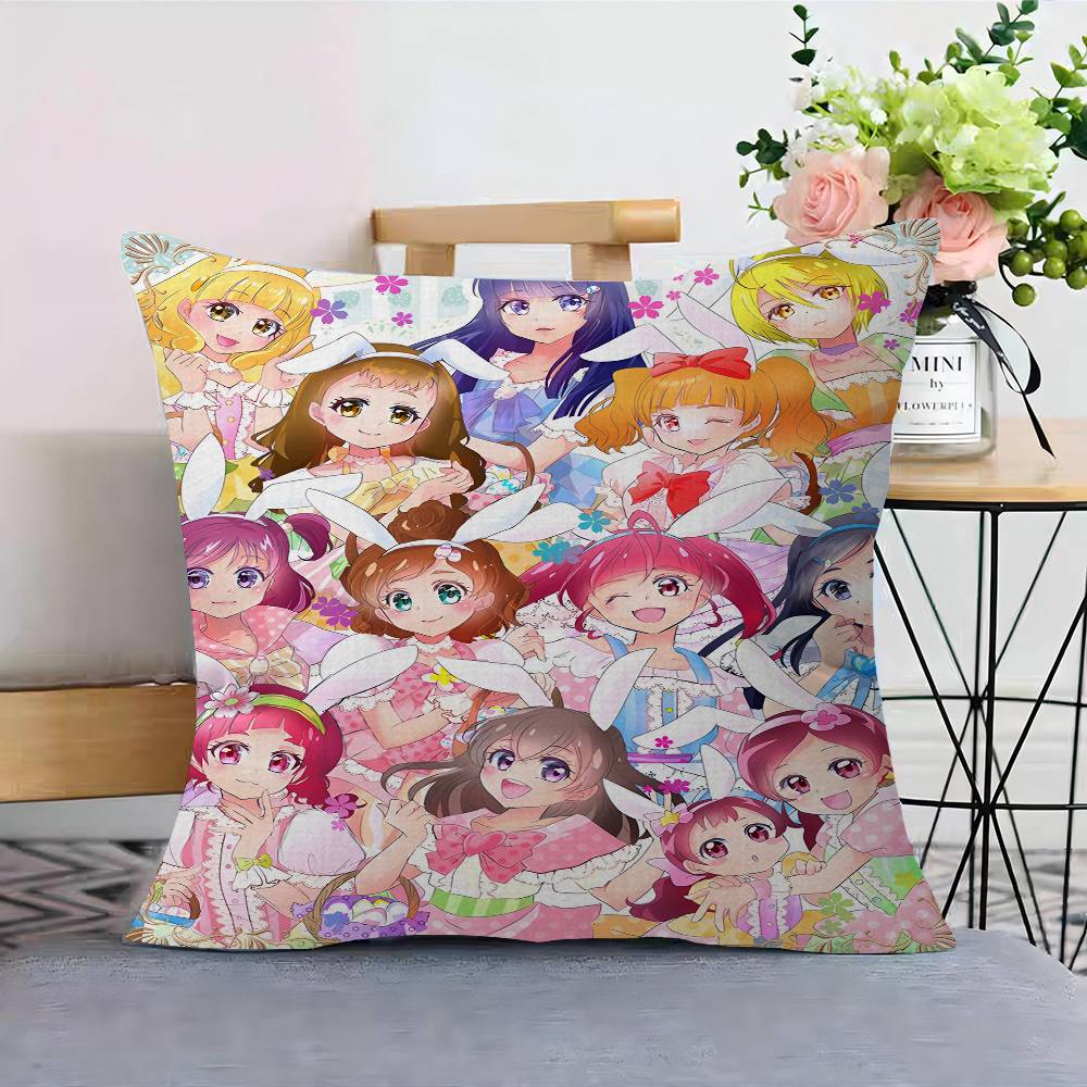 Precure Anime Pillow Covers Cartoon Sofa Decorative Home Double-sided Printing Short Plush Cute Cushion Cover