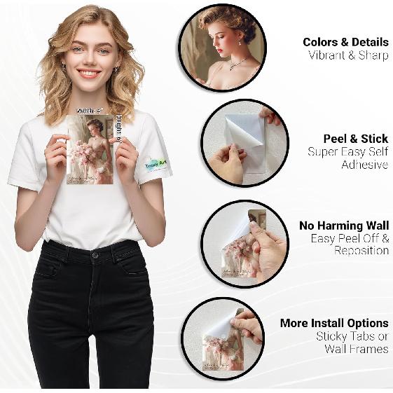 TracyArt Coquette Room Decor - Pink Wall Decor, Posters for Room Decor Aesthetic, Unframed 48 Pcs 4" X 6"